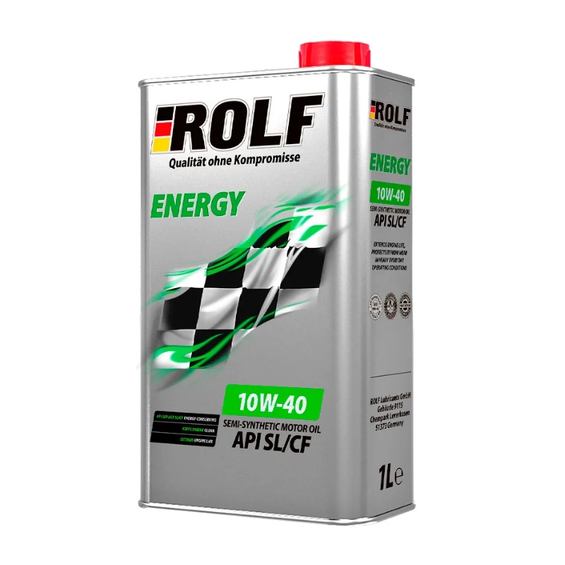Масло моторное полусинтетика Rolf Energy SAE 10W-40 API SL/CF ACEA A3/B4 1 л 9333280 моторное масло g energy