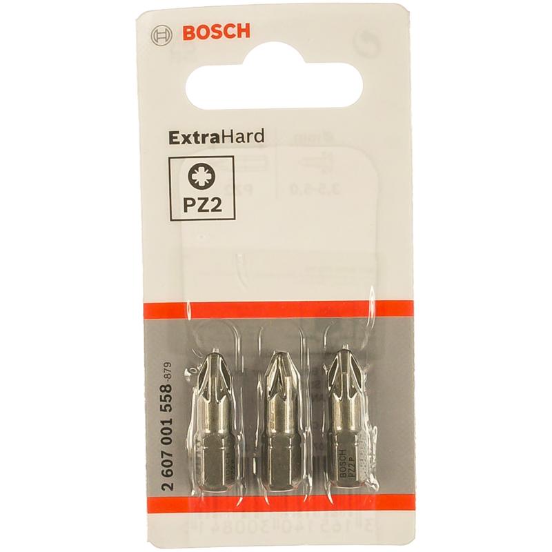 бита bosch extra hard 2607001615 t25x25 мм 3 шт Бита Bosch 2.607.001.558, PZ2 XH, 25 мм, 3 предмета