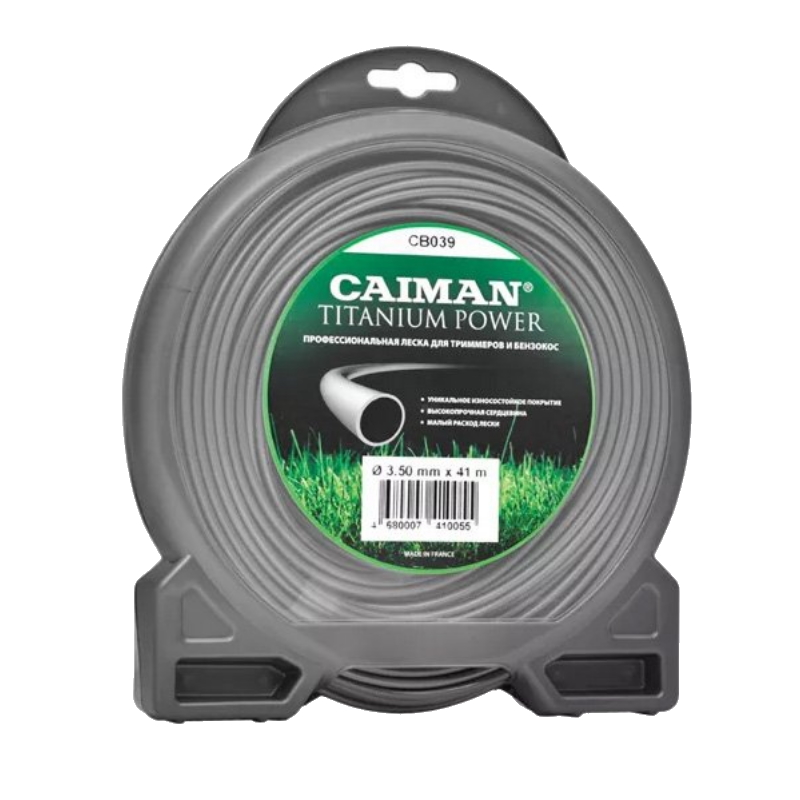 Леска для триммеров Caiman Titanium Power CB037, круг, 3 мм, 56 м леска триммерная caiman pro cb035 2 5 мм х 81 м