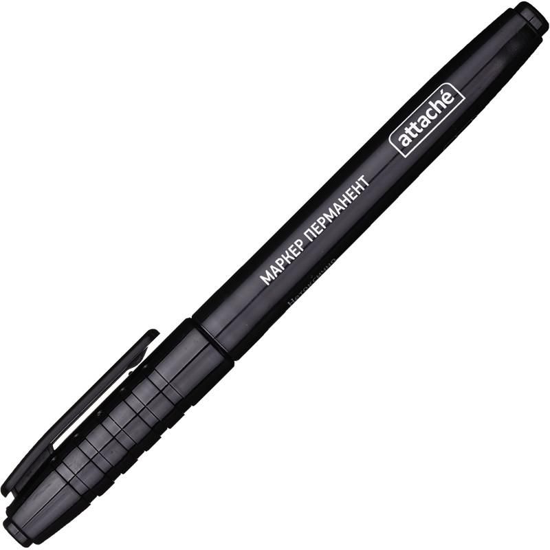 Маркер перманентный Attache, черный 155797, 1.5-3 мм маркер для любых поверхностей attache