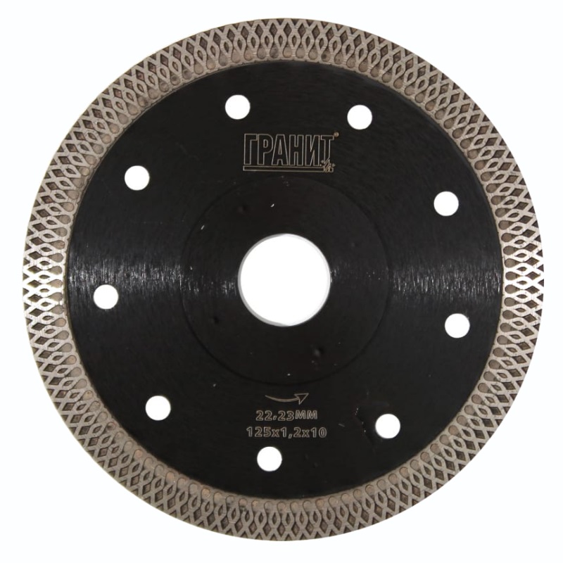 Алмазный диск по керамограниту/керамике Гранит CPST 250827 (125х1.2х10 мм) диск алмазный по керамике для плиткорезов гранит cpsp 250831 250х25 4х2 0х10 мм