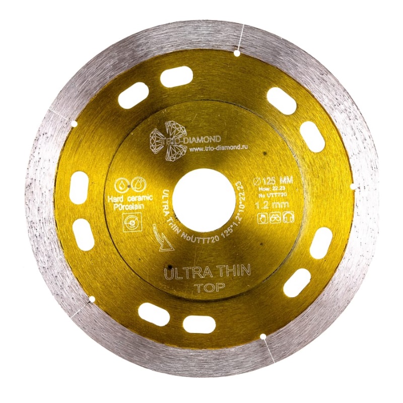 Алмазный диск Trio-Diamond Ultra Thin Top UTT720 (125x22,23x1,2 мм) пылеудалитель на ушм для шлифовальных работ trio diamond dg160