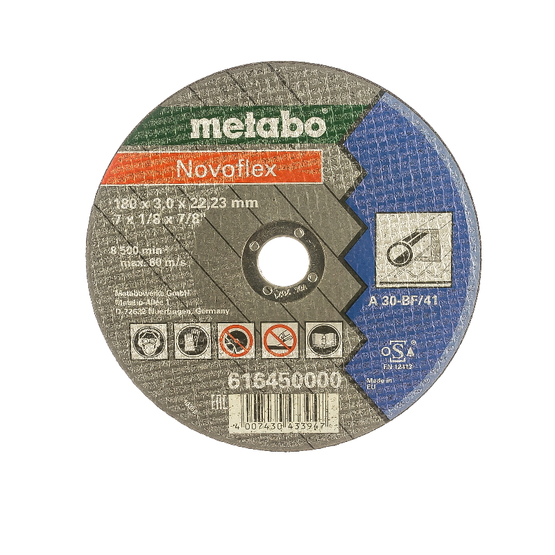 Отрезной круг по стали Metabo Novoflex 616450000 (180x3 мм) круг отрезной по стали metabo novoflex 180 3 0 22 2мм 616450000
