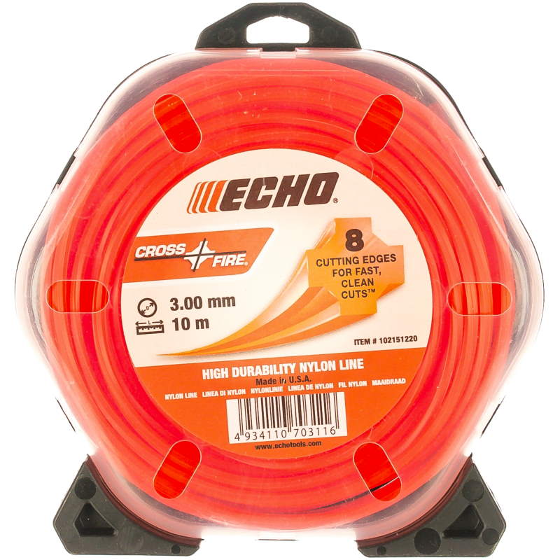 Леска для триммеров Echo Cross Fire Line 102151220, крест, 3 мм, 10 м fire hose flat hose 20 m with c storz couplings 2 inch