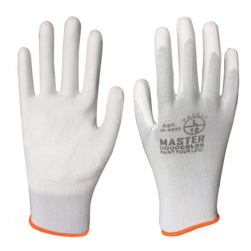 Перчатки белые Master Color 30-4021, полиэстер с обливкой из полиуретана (пара) патчи гидрогелевые для глаз collagen crystal белые