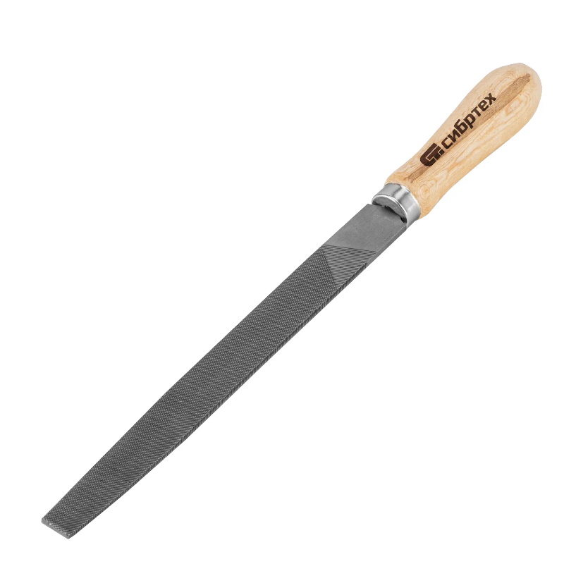 Напильник плоский Сибртех 16226 200 мм, деревянная ручка шампур металлический firewood плоский с деревянной ручкой