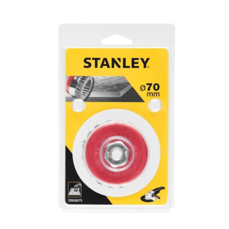 Щетка для УШМ Stanley STA36075-XJ (70 мм, чашечная стальная) щетка стальная с латунным покрытием 100х120 мм 0 5 мм wortex sw1012sw0051