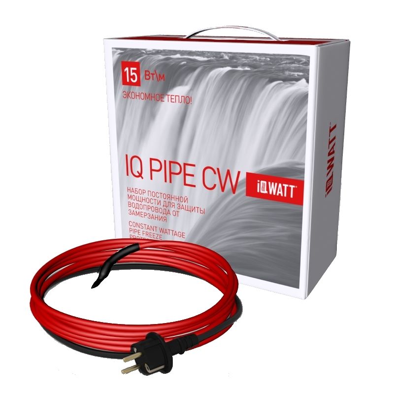 Греющий кабель для труб Iqwatt CW (4 м, резистивный) кабель iqwatt iq pipe греющий саморегулирующийся 10 вт 150м п