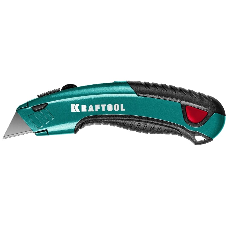 Нож универсальный Kraftool Grand-24 с автостопом, трапециевидное лезвие А24 09241 металлический рубанок kraftool