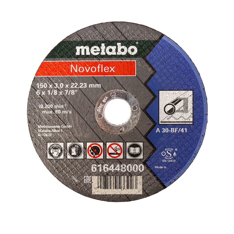 Отрезной круг по стали Metabo Novoflex 616448000 (150x3 мм) круг отрезной по камню metabo novoflex 180 3 0 22 2мм 616451000