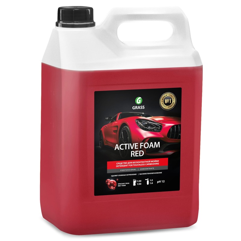 Активная пена Grass Active Foam Red 800002 (5 кг) автошампунь для бесконтактной мойки avs active foam ultra pf 80 1 8 12 6 2 кг a40098s