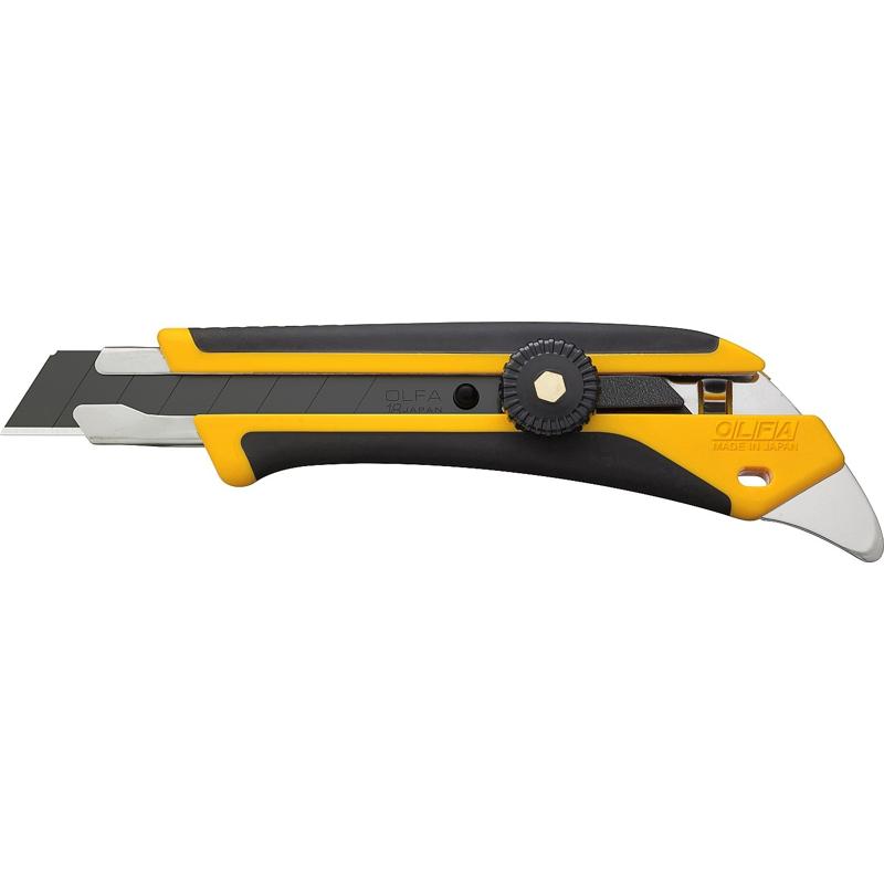 Нож для рукоделия Olfa OL-L-5 (ширина 18 мм, двухкомпонентный корпус, быстрая замена, направляющие, блистер) нож olfa