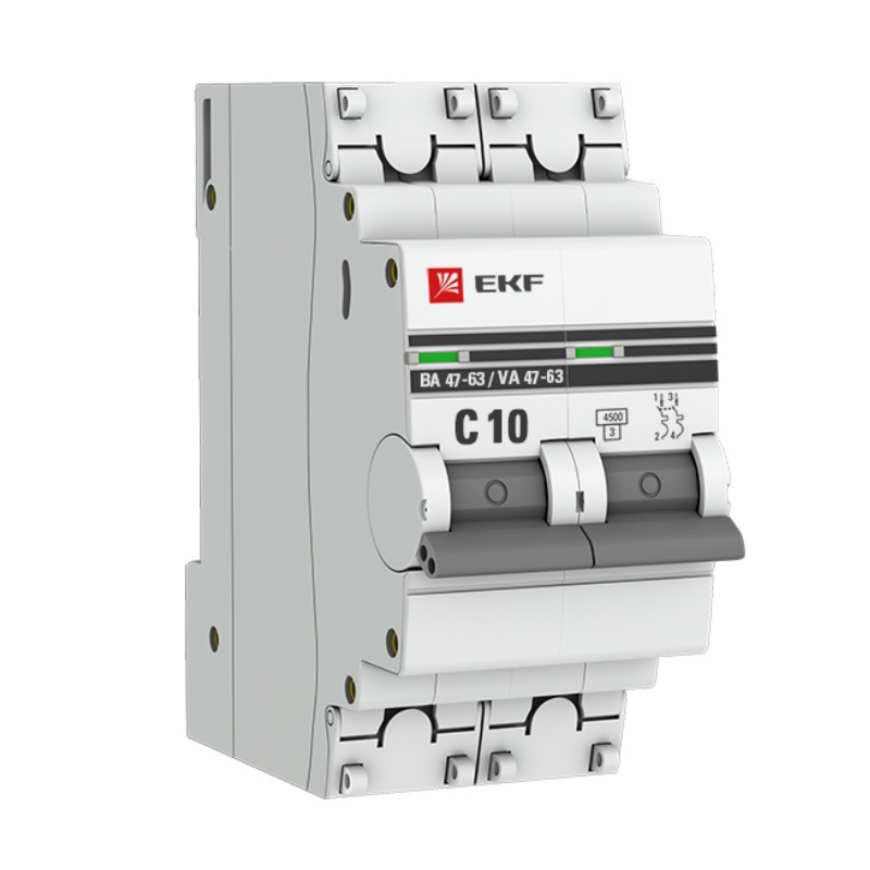 Автоматический выключатель EKF PROxima ВА47-63 10А/2Р (4.5кА, C10, 400 вольт) ekf proxima ufp10 375 6 05 5